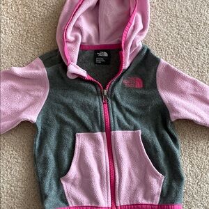 The North Face Kids Pink and Gray Hoodie